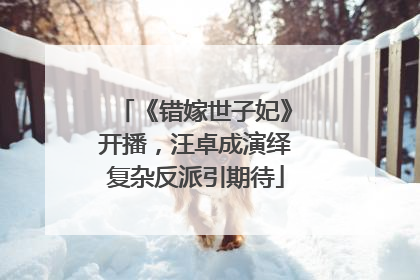 《错嫁世子妃》开播，汪卓成演绎复杂反派引期待