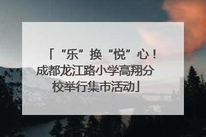 “乐”换“悦”心！成都龙江路小学高翔分校举行集市活动
