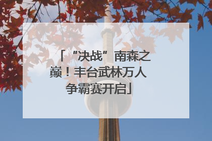 “决战”南森之巅！丰台武林万人争霸赛开启