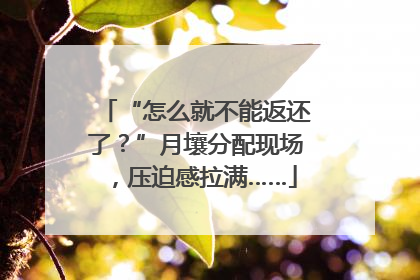 “怎么就不能返还了？”月壤分配现场，压迫感拉满……