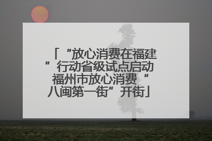 “放心消费在福建”行动省级试点启动 福州市放心消费“八闽第一街”开街