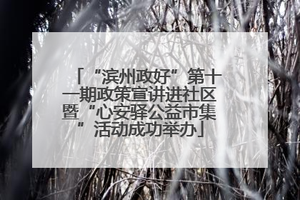 “滨州政好”第十一期政策宣讲进社区暨“心安驿公益市集”活动成功举办