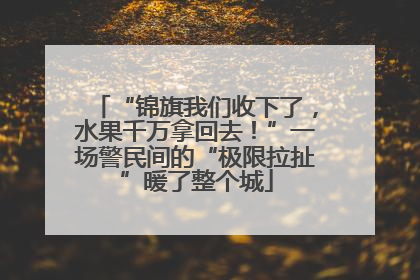 “锦旗我们收下了，水果千万拿回去！”一场警民间的“极限拉扯”暖了整个城