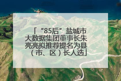 “85后”盐城市大数据集团董事长朱亮亮拟推荐提名为县（市、区）长人选