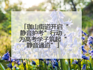 珈山街道开启“静音护考”行动，为高考学子筑起“静音通道”