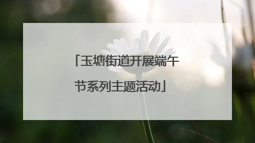 玉塘街道开展端午节系列主题活动
