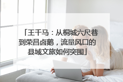 王千马：从桐城六尺巷到荣昌卤鹅，流量风口的县域文旅如何突围