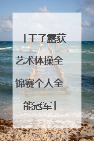 王子露获艺术体操全锦赛个人全能冠军