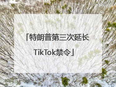 特朗普第三次延长TikTok禁令