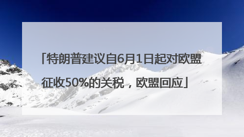 特朗普建议自6月1日起对欧盟征收50%的关税，欧盟回应