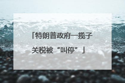 特朗普政府一揽子关税被“叫停”