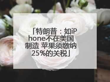 特朗普：如iPhone不在美国制造 苹果须缴纳25%的关税