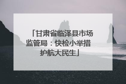 甘肃省临泽县市场监管局：快检小举措 护航大民生