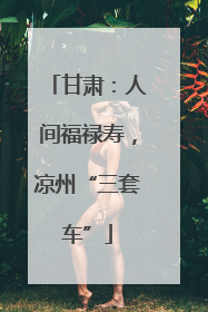 甘肃：人间福禄寿，凉州“三套车”
