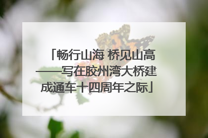 畅行山海 桥见山高——写在胶州湾大桥建成通车十四周年之际