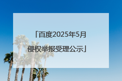 百度2025年5月侵权举报受理公示