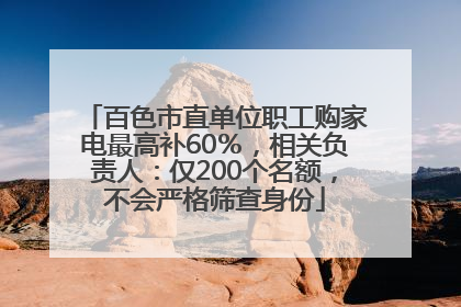 百色市直单位职工购家电最高补60％，相关负责人：仅200个名额，不会严格筛查身份
