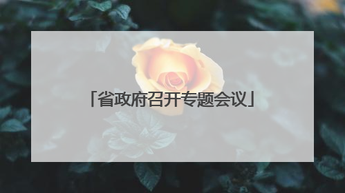 省政府召开专题会议