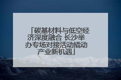 碳基材料与低空经济深度融合 长沙举办专场对接活动撬动产业新机遇
