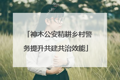 神木公安精耕乡村警务提升共建共治效能