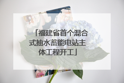 福建省首个混合式抽水蓄能电站主体工程开工
