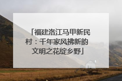 福建洛江马甲新民村：千年家风拂新韵 文明之花绽乡野