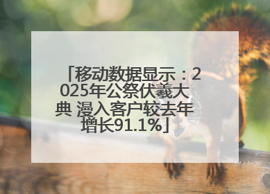 移动数据显示：2025年公祭伏羲大典 漫入客户较去年增长91.1%