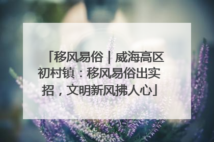 移风易俗｜威海高区初村镇：移风易俗出实招，文明新风拂人心