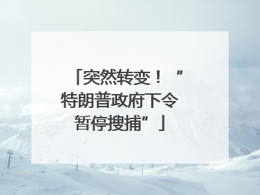 突然转变！“特朗普政府下令暂停搜捕”