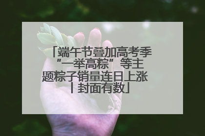 端午节叠加高考季 “一举高粽”等主题粽子销量连日上涨丨封面有数