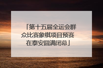 第十五届全运会群众比赛象棋项目预赛在泰安圆满闭幕