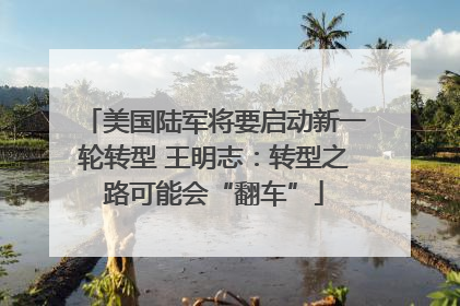 美国陆军将要启动新一轮转型 王明志：转型之路可能会“翻车”