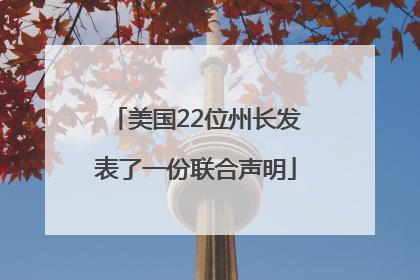 美国22位州长发表了一份联合声明