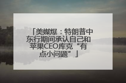 美媒爆：特朗普中东行期间承认自己和苹果CEO库克“有点小问题”