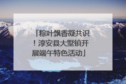 粽叶飘香凝共识！淳安县大墅镇开展端午特色活动