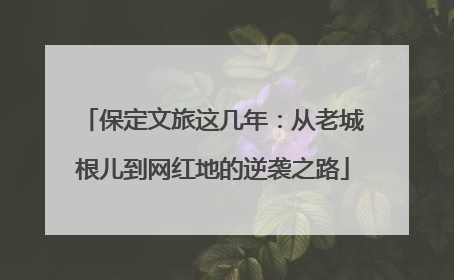 保定文旅这几年：从老城根儿到网红地的逆袭之路