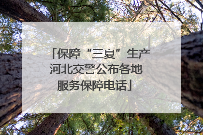 保障“三夏”生产 河北交警公布各地服务保障电话