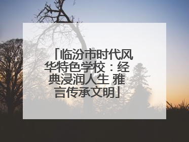 临汾市时代风华特色学校：经典浸润人生 雅言传承文明