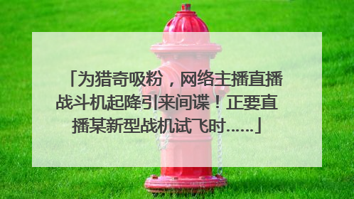 为猎奇吸粉，网络主播直播战斗机起降引来间谍！正要直播某新型战机试飞时……