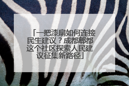 一把漆扇如何连接民生建议？成都郫都这个社区探索人民建议征集新路径