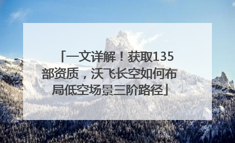 一文详解！获取135部资质，沃飞长空如何布局低空场景三阶路径