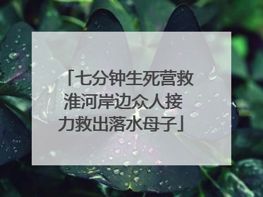 七分钟生死营救 淮河岸边众人接力救出落水母子
