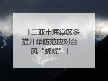 三亚市海棠区多措并举防范应对台风“蝴蝶”