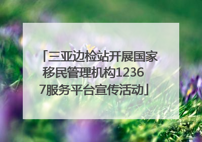 三亚边检站开展国家移民管理机构12367服务平台宣传活动