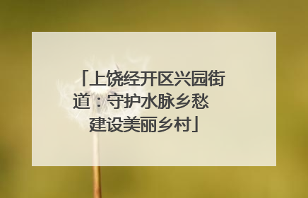上饶经开区兴园街道：守护水脉乡愁 建设美丽乡村