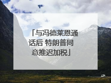 与冯德莱恩通话后 特朗普同意推迟加税