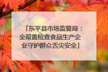 东平县市场监管局：全覆盖检查食品生产企业守护群众舌尖安全