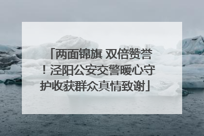 两面锦旗 双倍赞誉！泾阳公安交警暖心守护收获群众真情致谢
