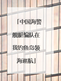 中国海警舰艇编队在我钓鱼岛领海巡航