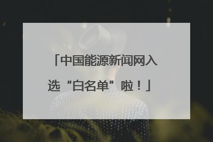 中国能源新闻网入选“白名单”啦！